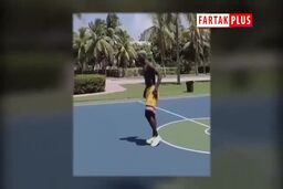 تقابل جالب پوگبا و لوکاکو روی حلقه بسکتبال در تور آمریکا
